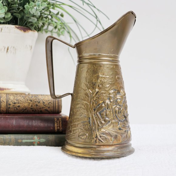 Vintage Other - Vintage English Peerage Gold Brass Metal Pitcher